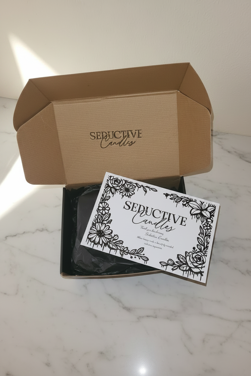 Seductive Candles - Black Ink Card