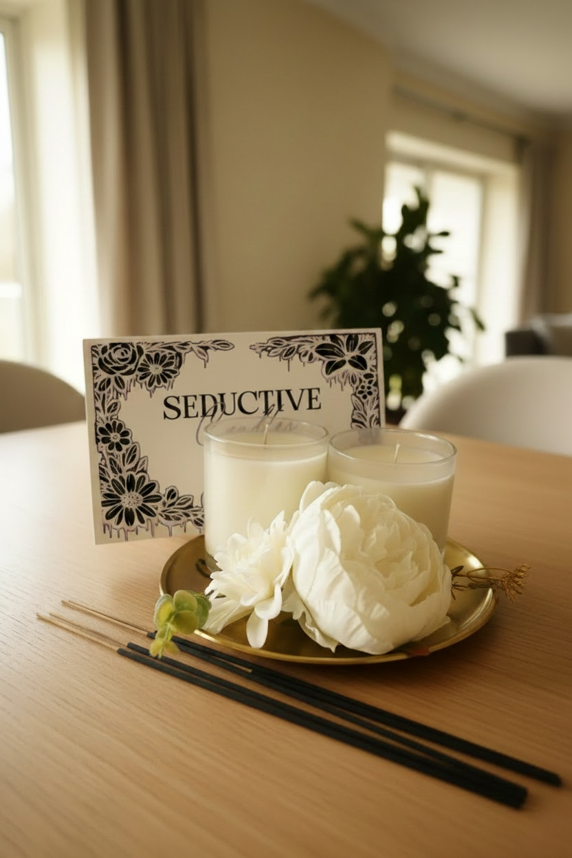 Seductive Candles - Black Ink Card